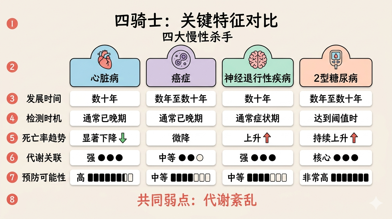 四骑士关键特征对比