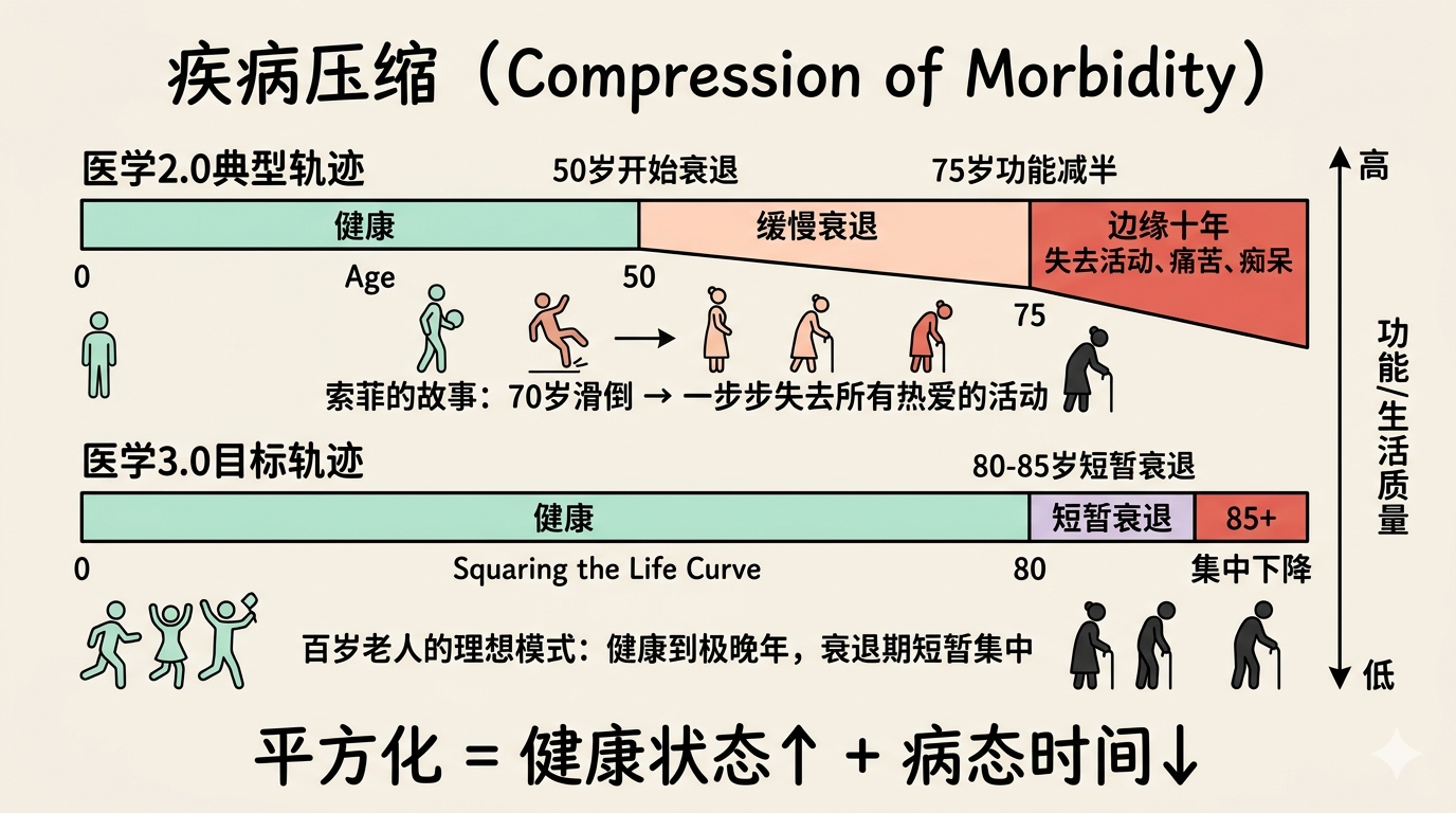 疾病压缩：寿命曲线平方化