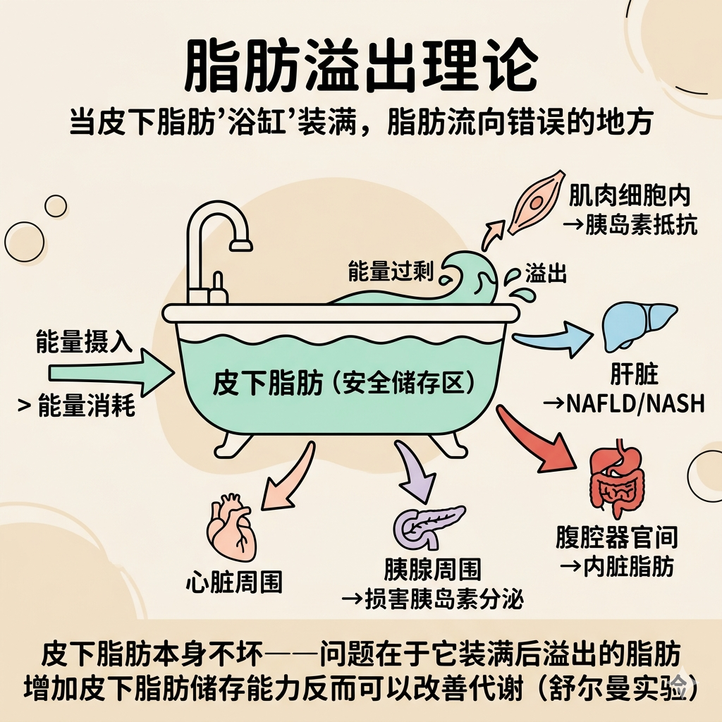 脂肪溢出理论：浴缸比喻