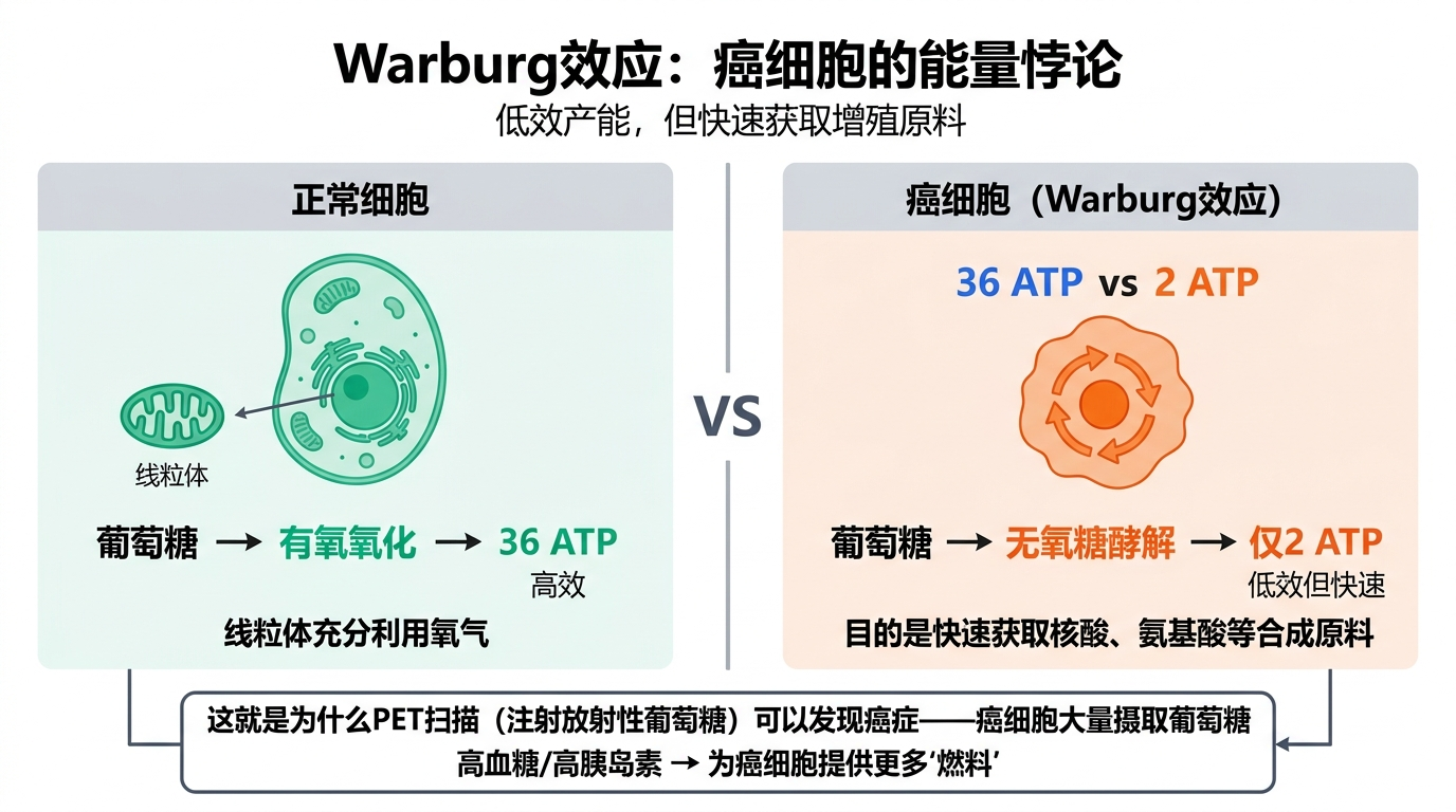 Warburg效应：癌细胞的能量悖论