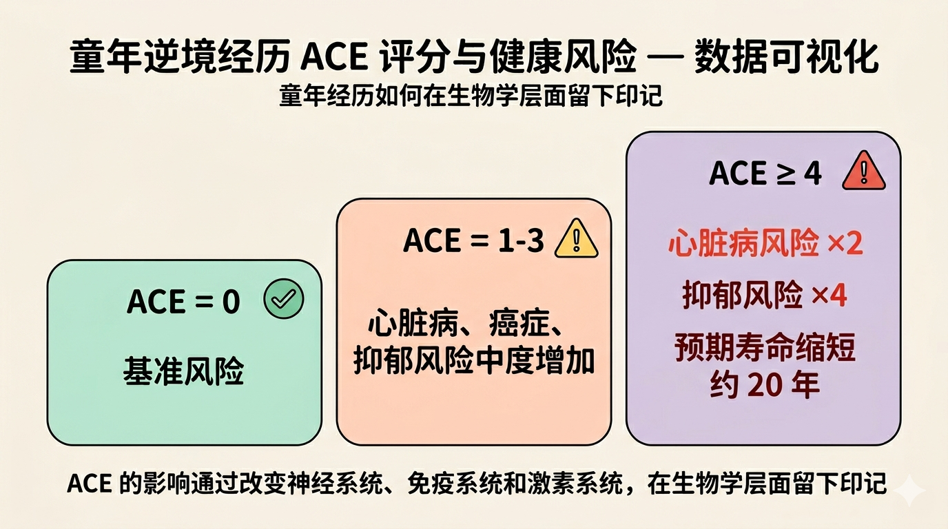ACE 评分与健康风险：童年经历在生物学层面留下印记