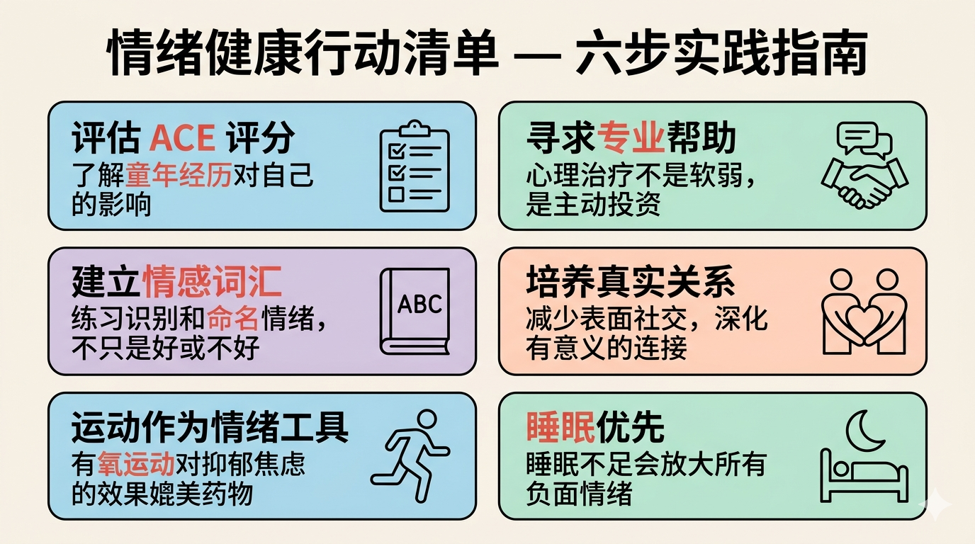 情绪健康行动清单：六步实践指南